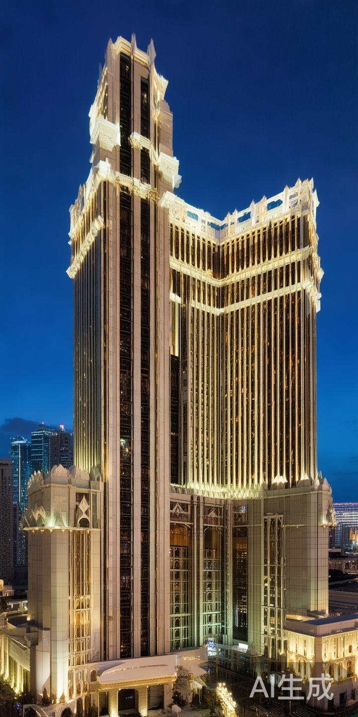 澳门威尼斯人度假村由多个高层楼栋组成，每一栋楼都配